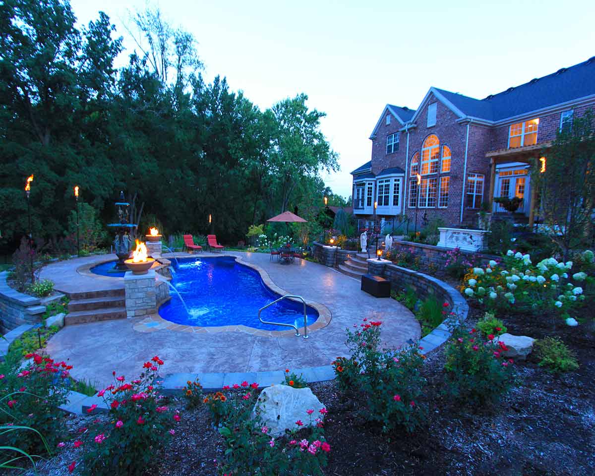 SYNERGY (1) Luxury backyard pool designed by Copano Pools and Spas in Selma, TX</p> <p>